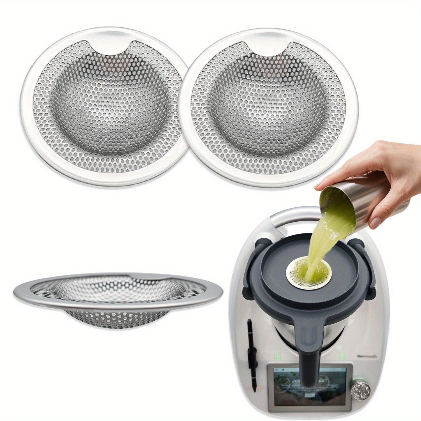 Stainless Steel Splash Guard Thermomix TM6/TM5/TM31 Splash Guard Strainer - Steam Buffer Net & Splash Guard with Detachable Filter, Food-Safe for Blending, Chopping
