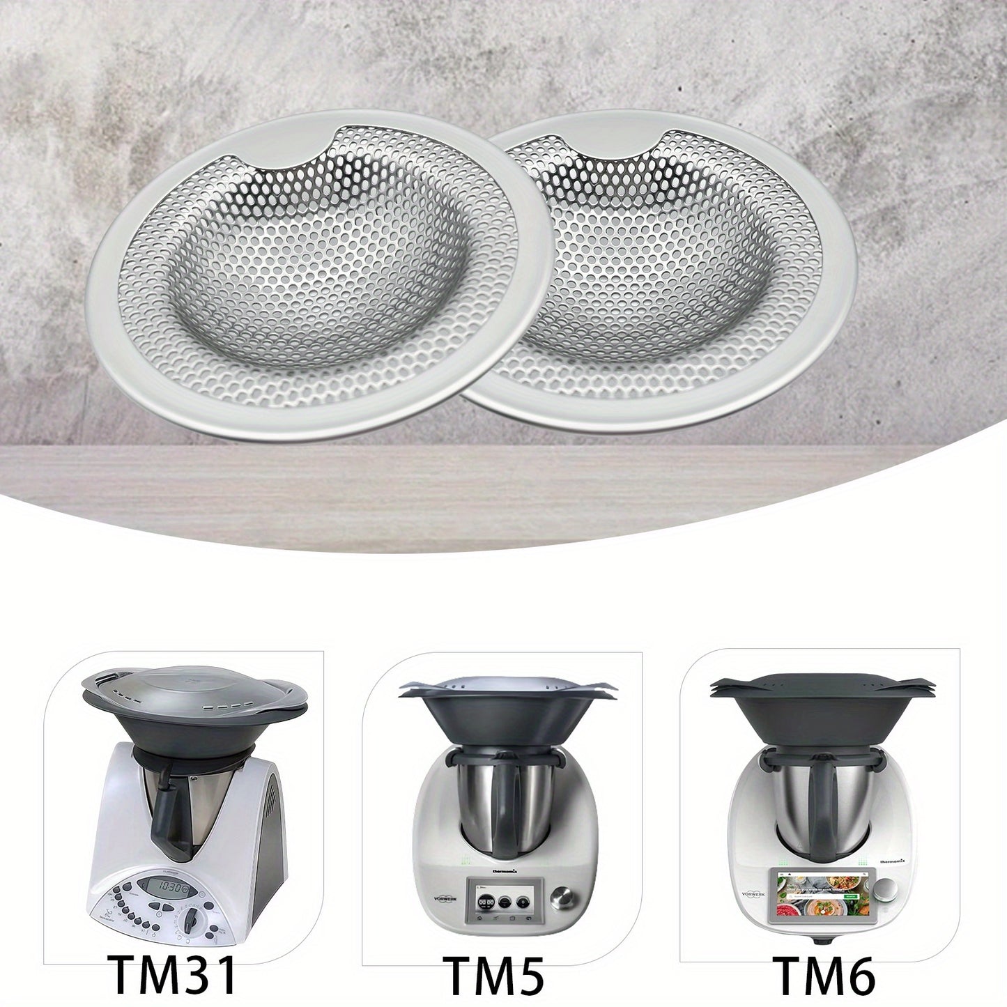 Stainless Steel Splash Guard Thermomix TM6/TM5/TM31 Splash Guard Strainer - Steam Buffer Net & Splash Guard with Detachable Filter, Food-Safe for Blending, Chopping